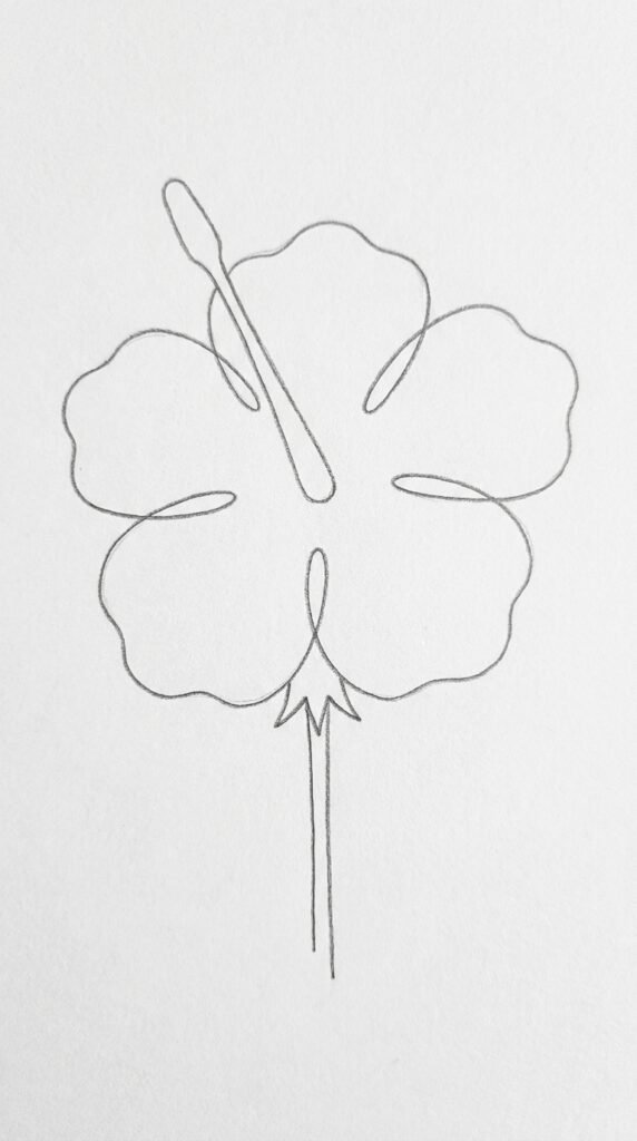 Hibiscus Silhouette Outline