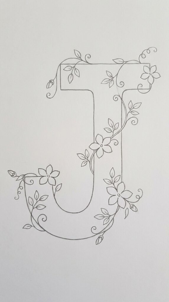 Jasmine Flower Alphabet Letter Art