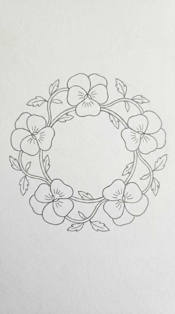Pansy Flower Wreath