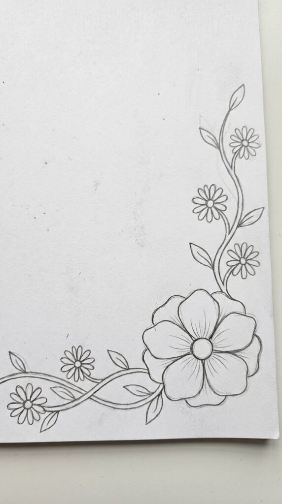 Anemone Corner Border Design