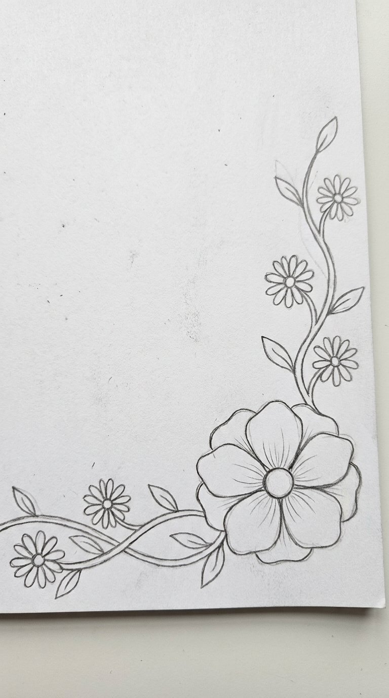 13 Anemone Flower Drawing Ideas That Are Easy and Beautiful 6 Anemone Corner Border Design