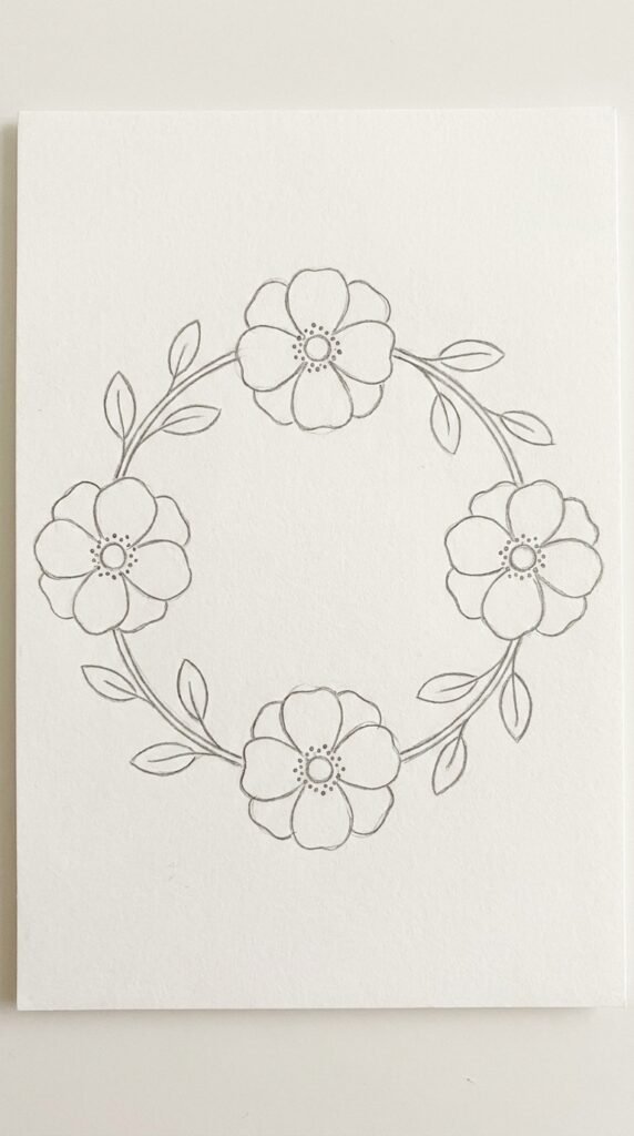 Anemone Flower with Leaves Wreath