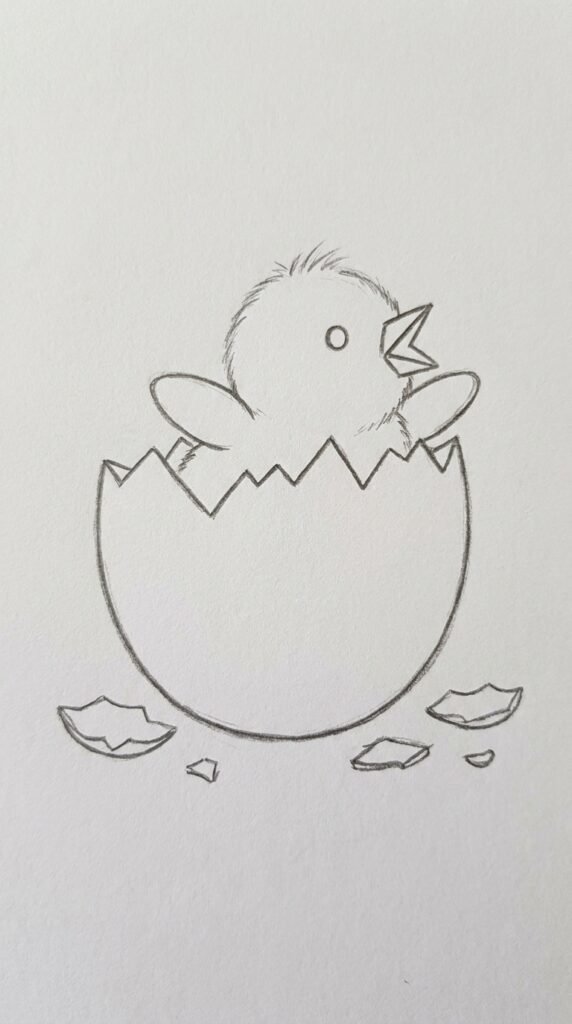 12 Chicken Drawing Ideas That Are Easy and Fun for Beginners 4 Baby Chick Hatching from Egg