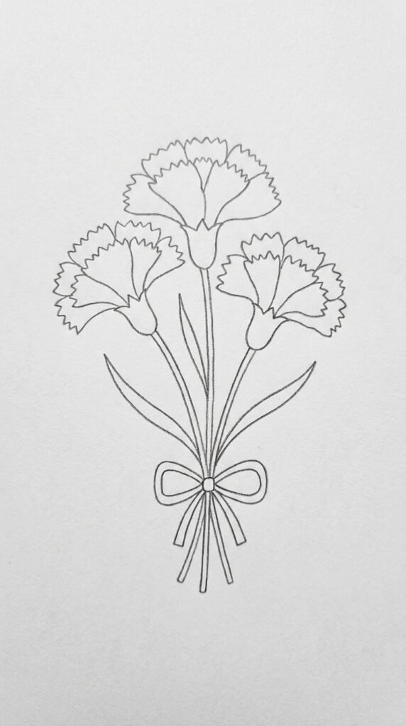 12 Carnation Flower Drawing Ideas for Beginners 5 Carnation Bouquet Drawing