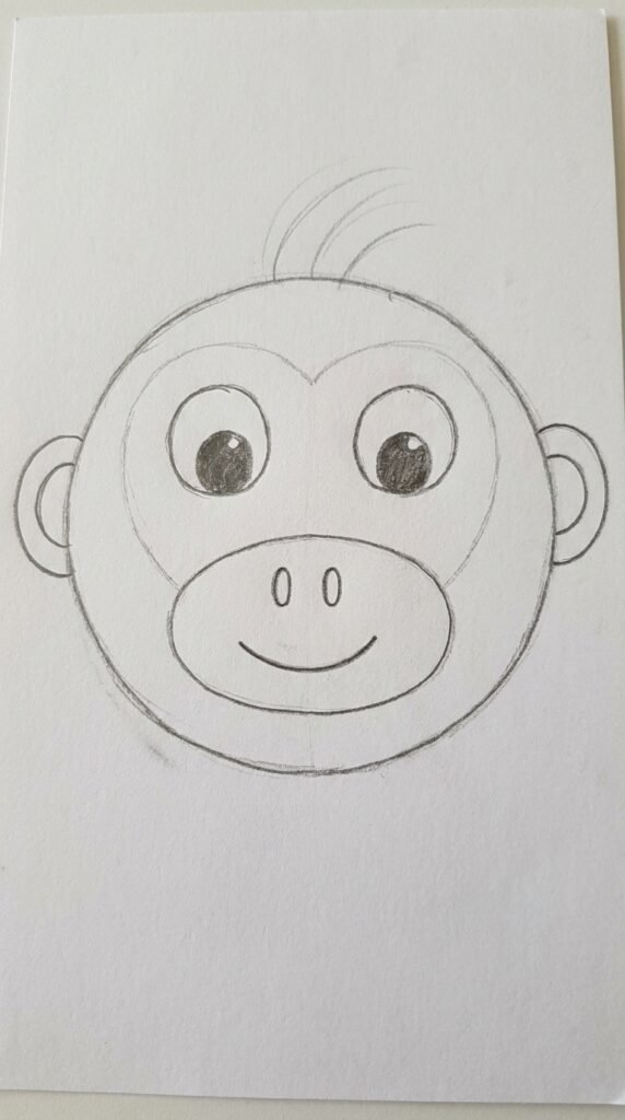 Cartoon Monkey Face Drawing