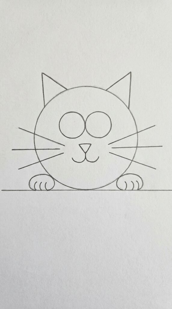 Cat Peeking Over a Ledge