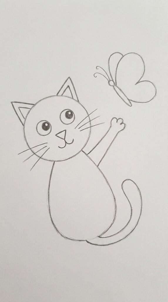Cat Playing with a Butterfly