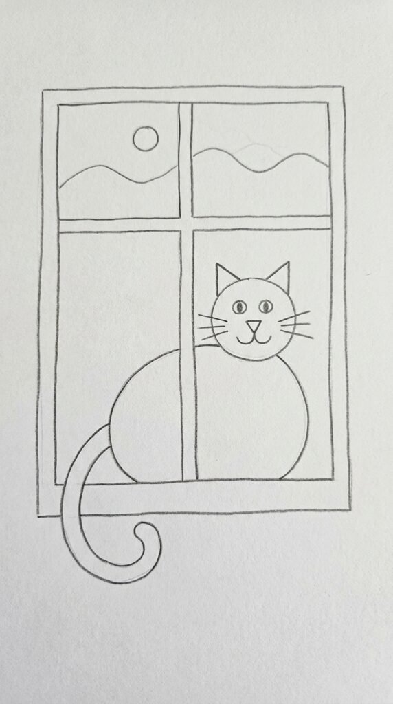 Cat in a Window Looking Outside