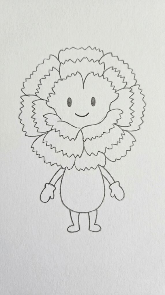 12 Carnation Flower Drawing Ideas for Beginners 11 Chibi Style Carnation Character Drawing