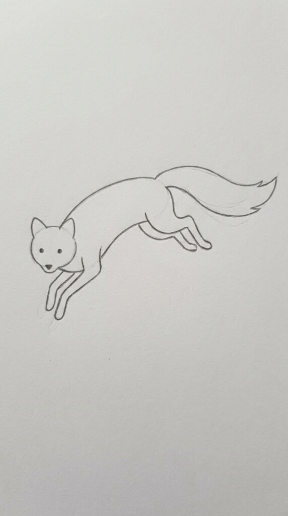 Fox Jumping Drawing