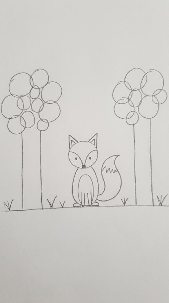 Fox in the Forest Drawing