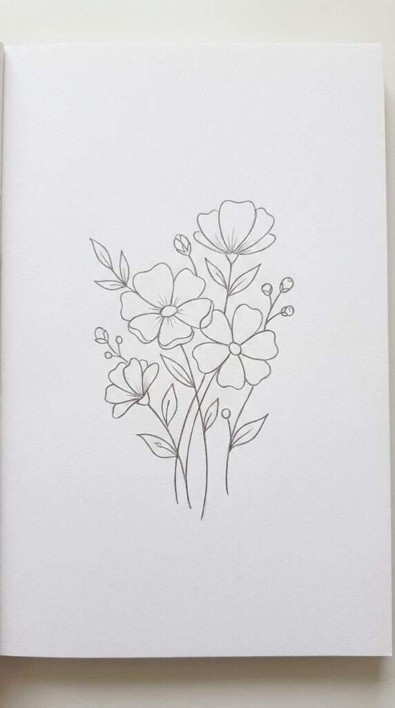13 Genbenya Flower Drawing Ideas That Are Simple and Beautiful for Beginners 14 Genbenya Cluster Flower