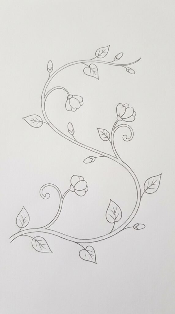 13 Genbenya Flower Drawing Ideas That Are Simple and Beautiful for Beginners 11 Genbenya Vine Flower