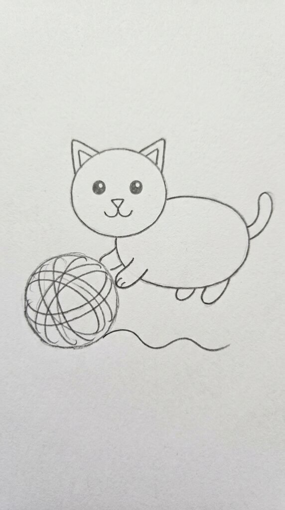 Kitten with a Ball of Yarn