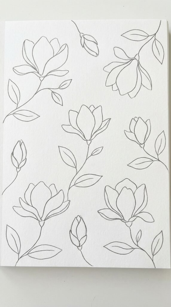 Magnolia Pattern Drawing