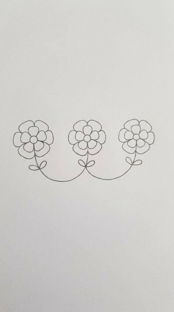Mini Peony Doodle Drawing