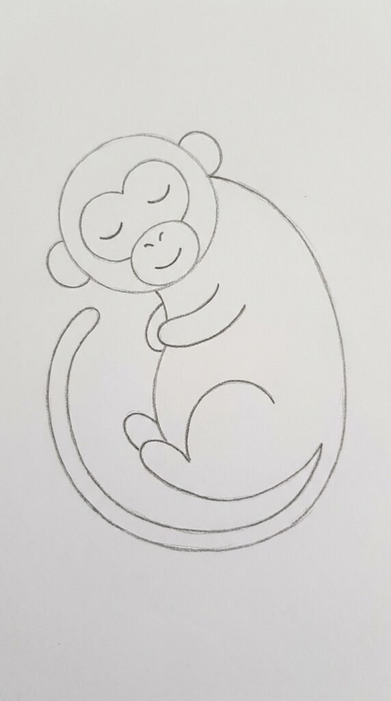 Monkey Sleeping Drawing