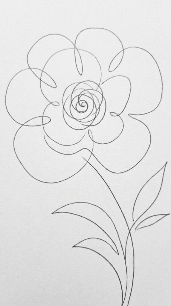 Peony Flower Mandala Drawing
