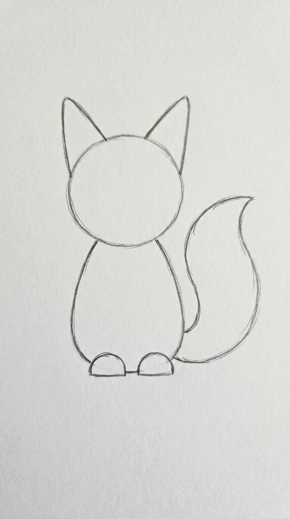Sitting Fox Drawing