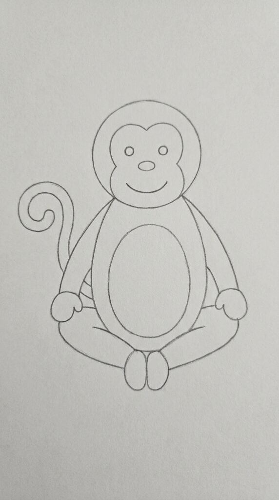 Sitting Monkey Drawing