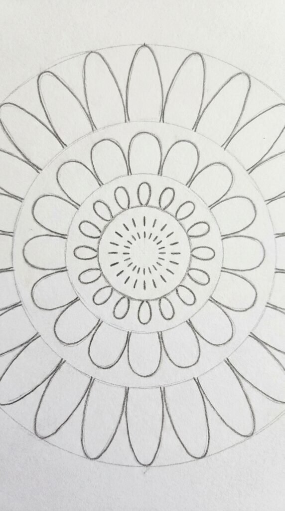 Zinnia Mandala Pattern Drawing