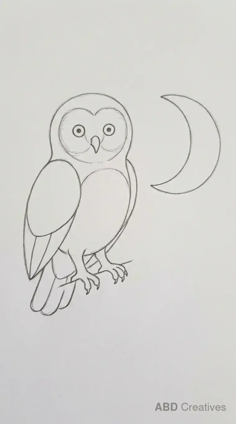 Owl Beside a Moon