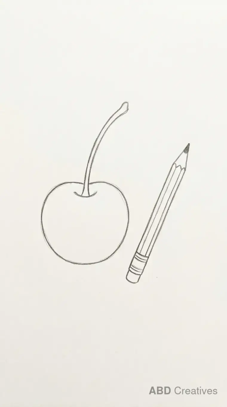 Cherry Beside a Pencil