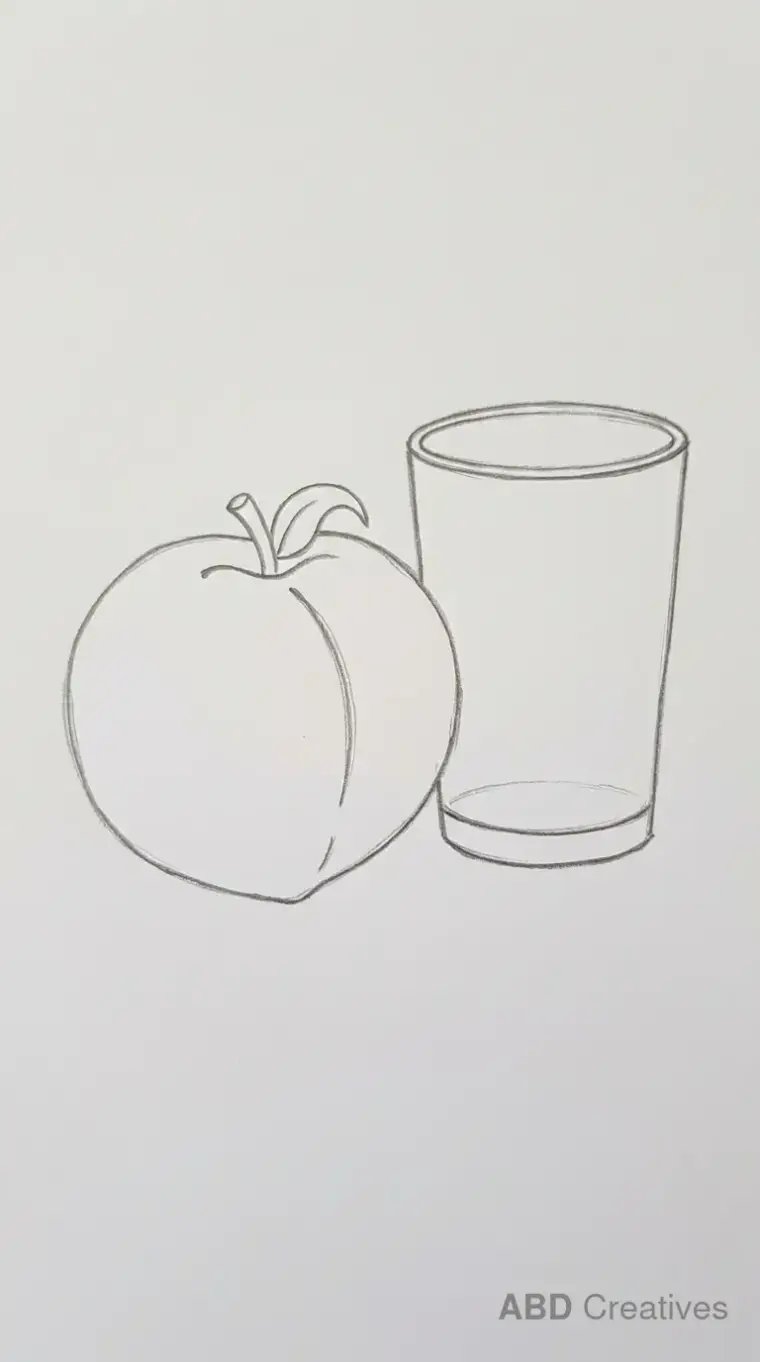 Peach Beside a Glass