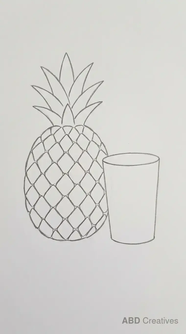 Pineapple Beside a Glass