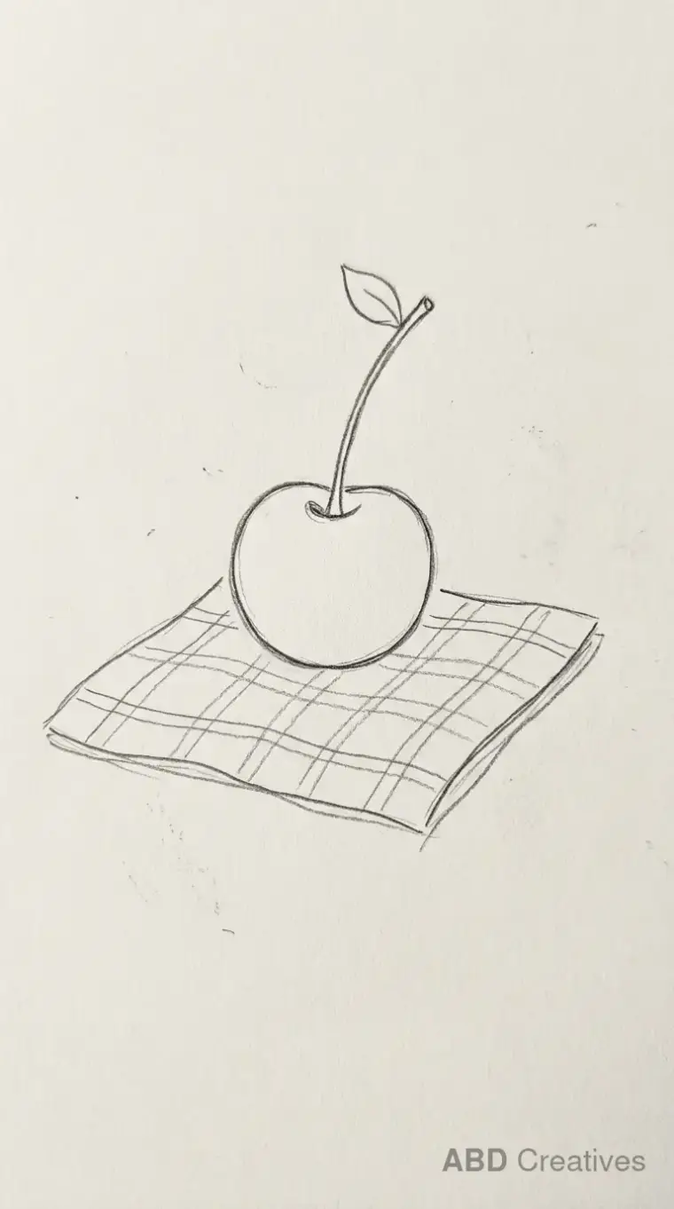 Cherry Beside a Picnic Cloth