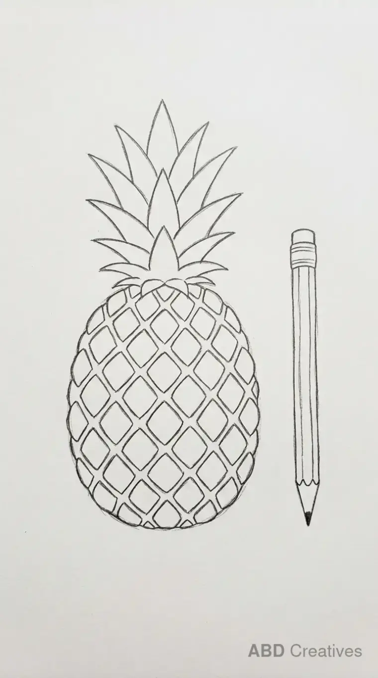 Pineapple Beside a Pencil