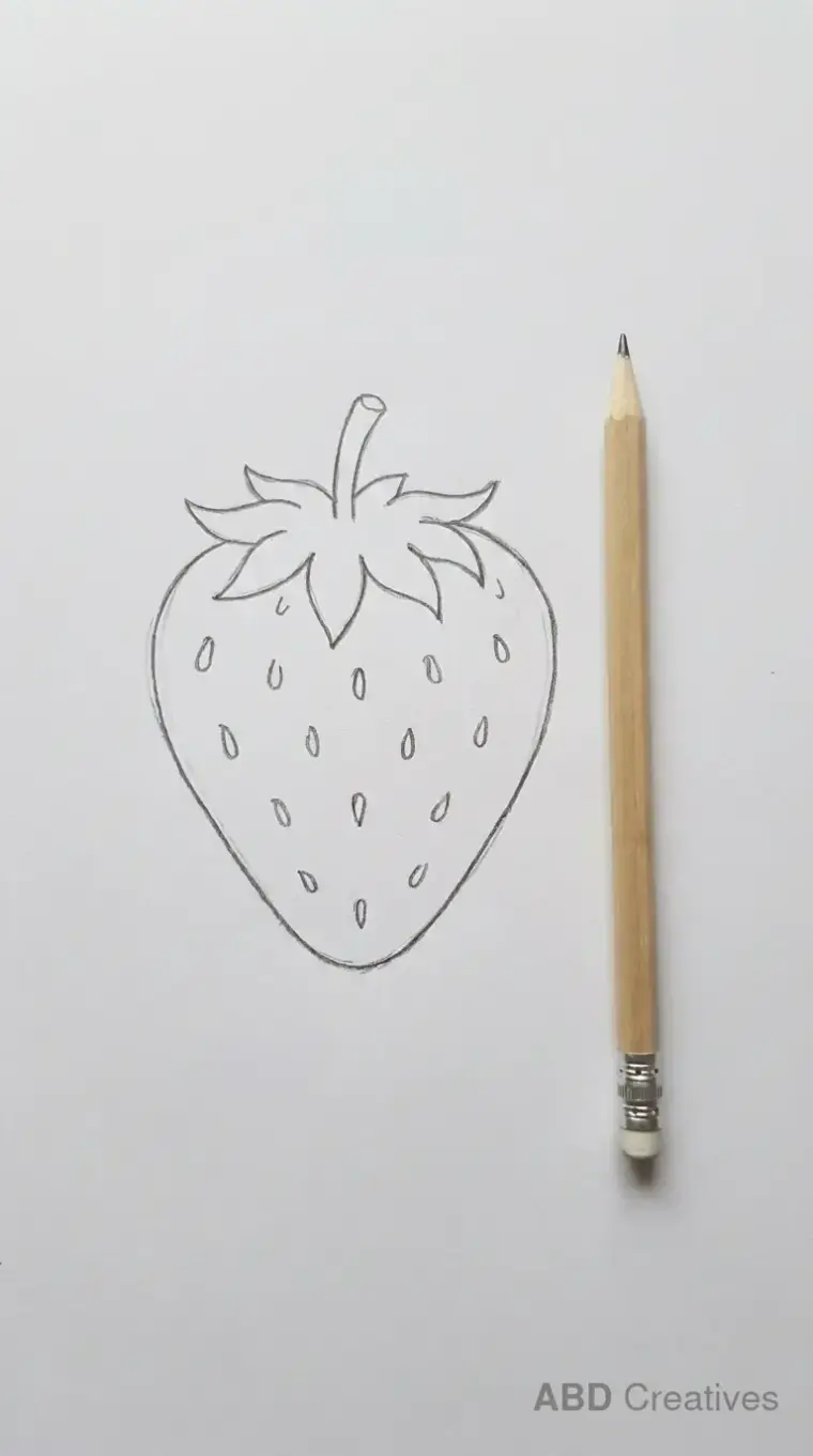 Strawberry Beside a Pencil