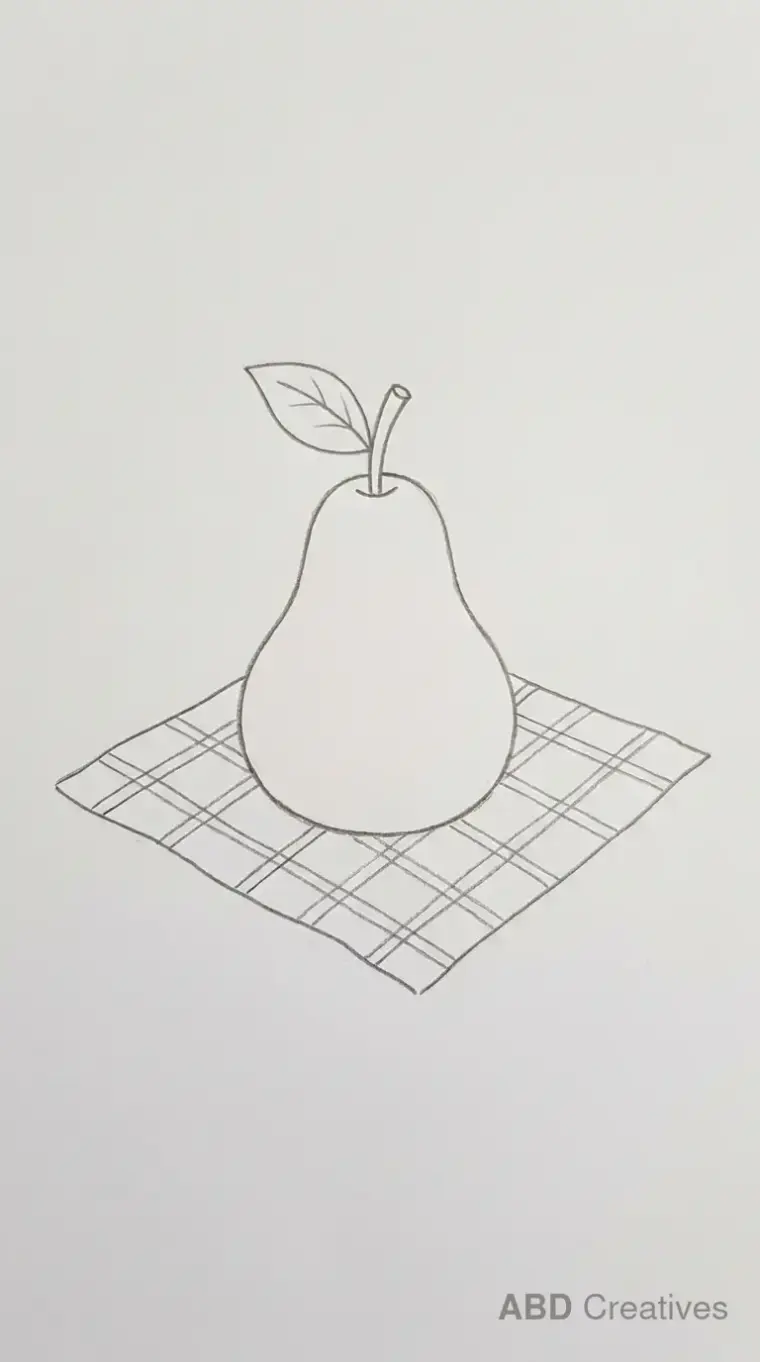 Pear Beside a Picnic Cloth