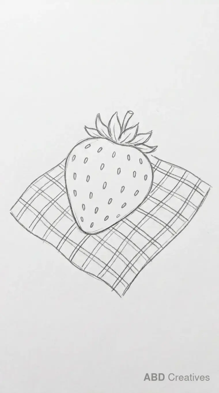 Strawberry Beside a Picnic Cloth
