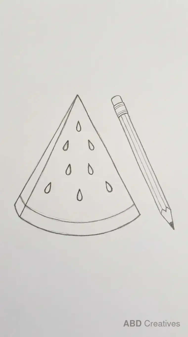 Watermelon Beside a Pencil