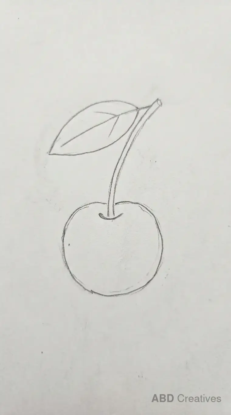 Cherry With a Leaf