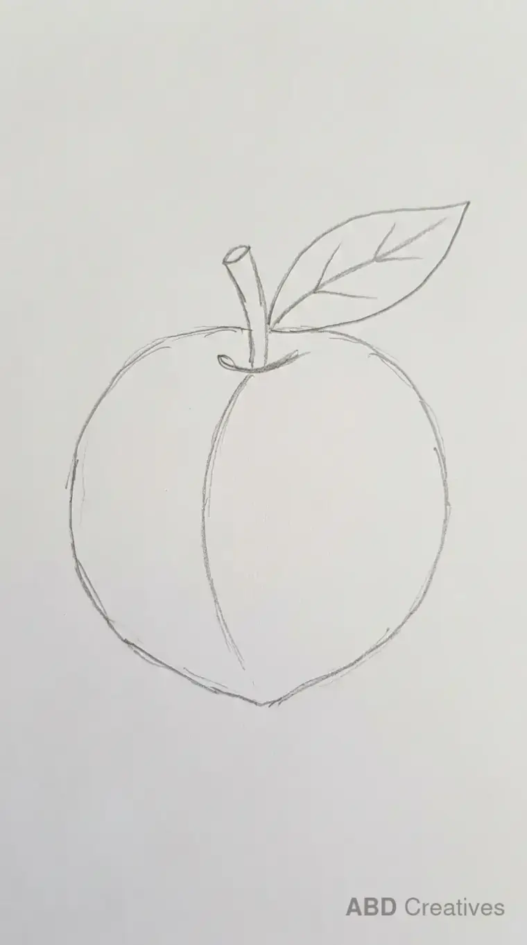 Peach With a Leaf