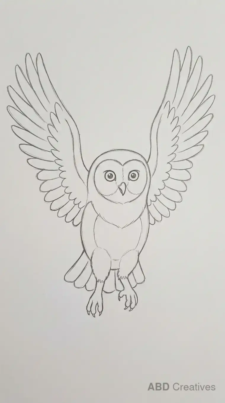 Owl With Spread Wings