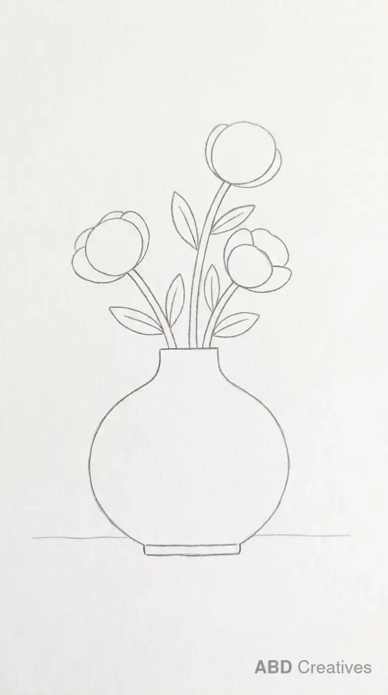 Anemones in a Round Vase