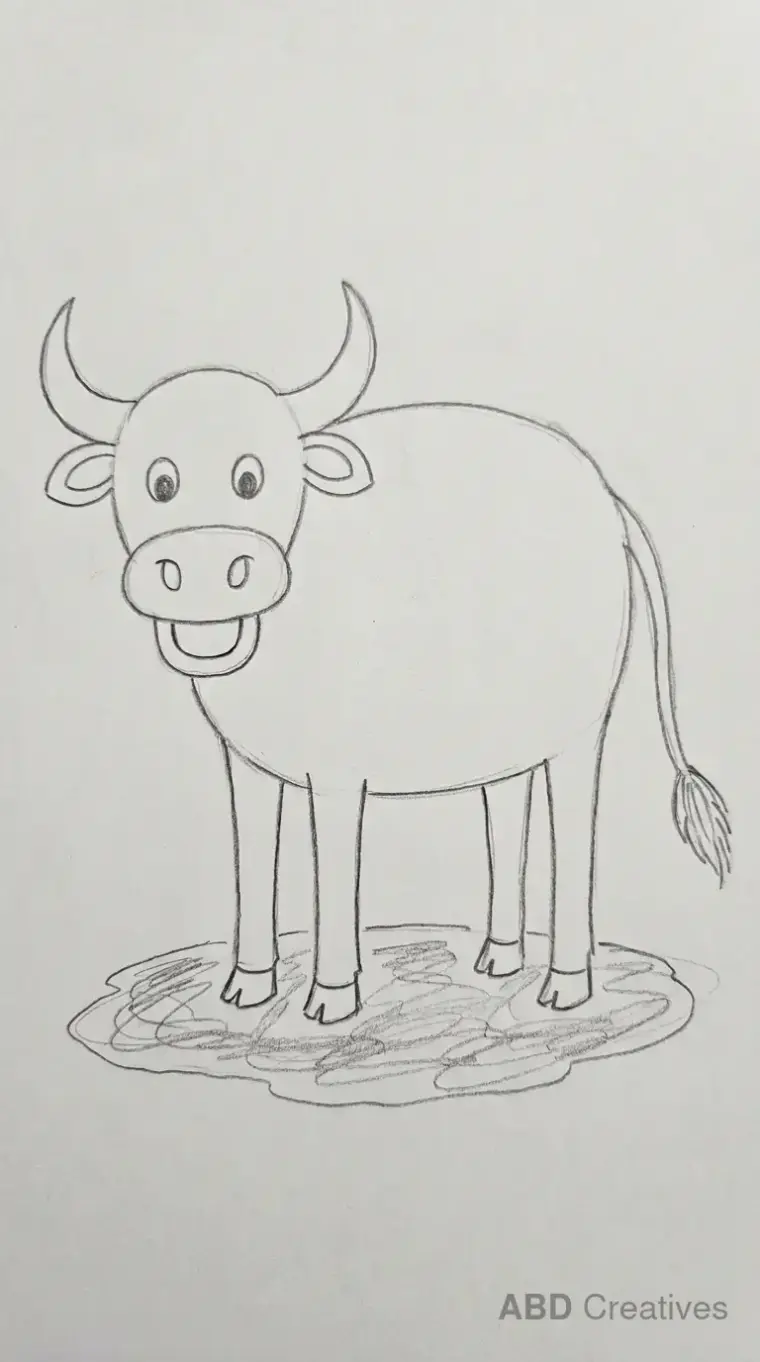 Buffalo Standing in Mud