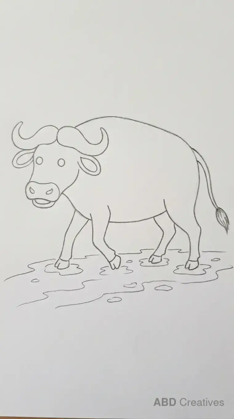 Buffalo Walking on Muddy Path