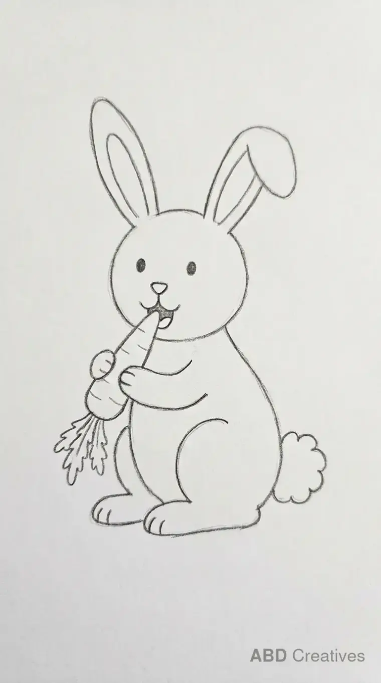 Bunny Eating a Carrot