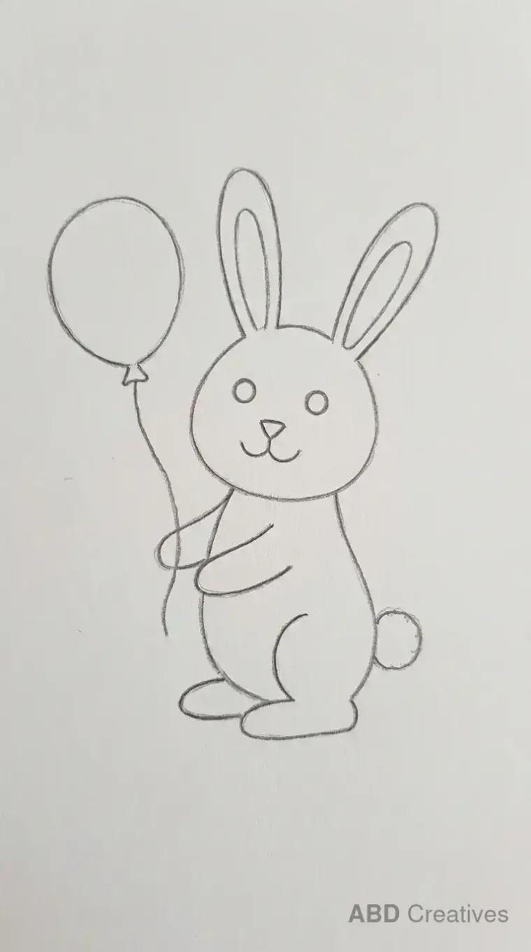 Bunny Holding a Balloon