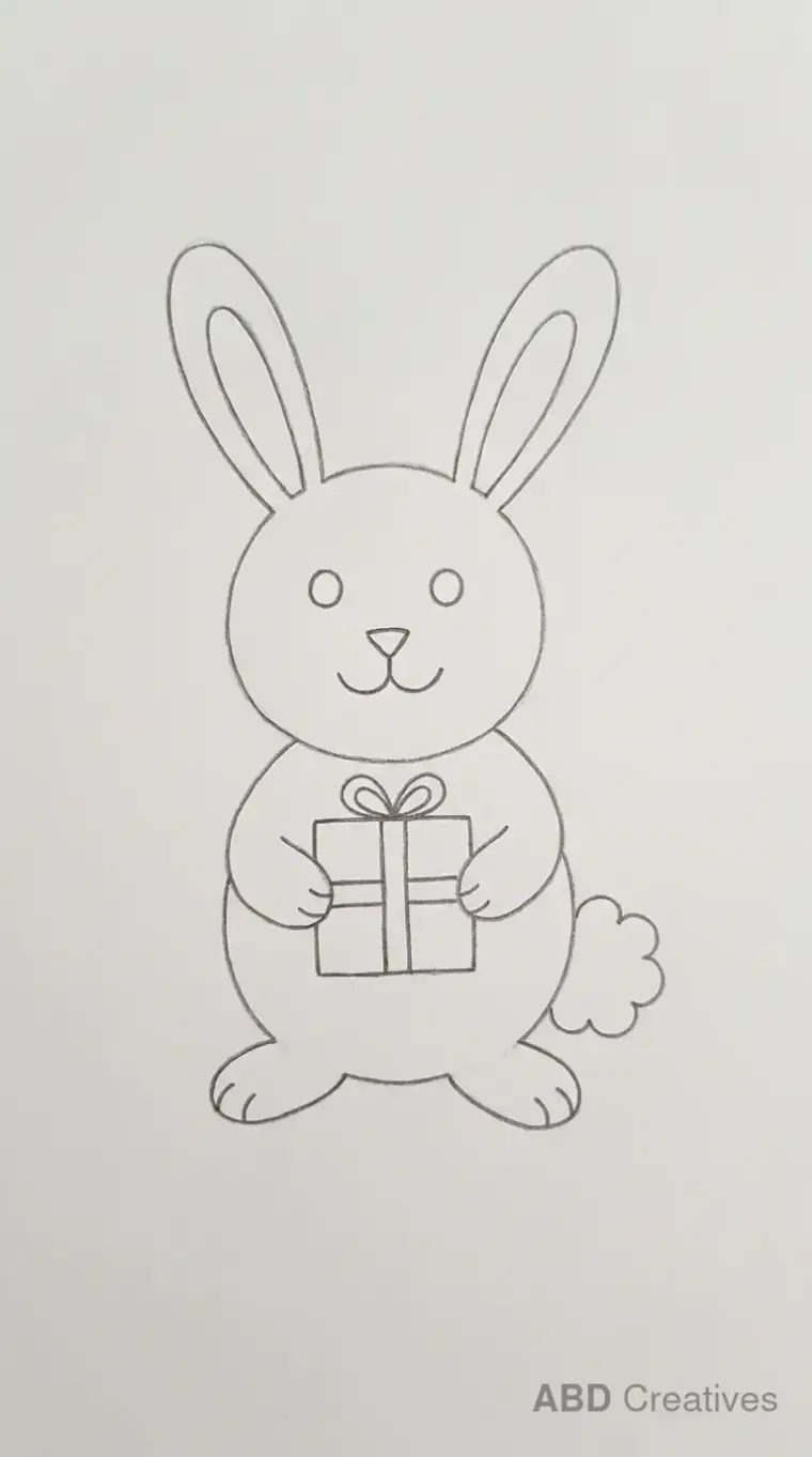 Bunny Holding a Gift Box
