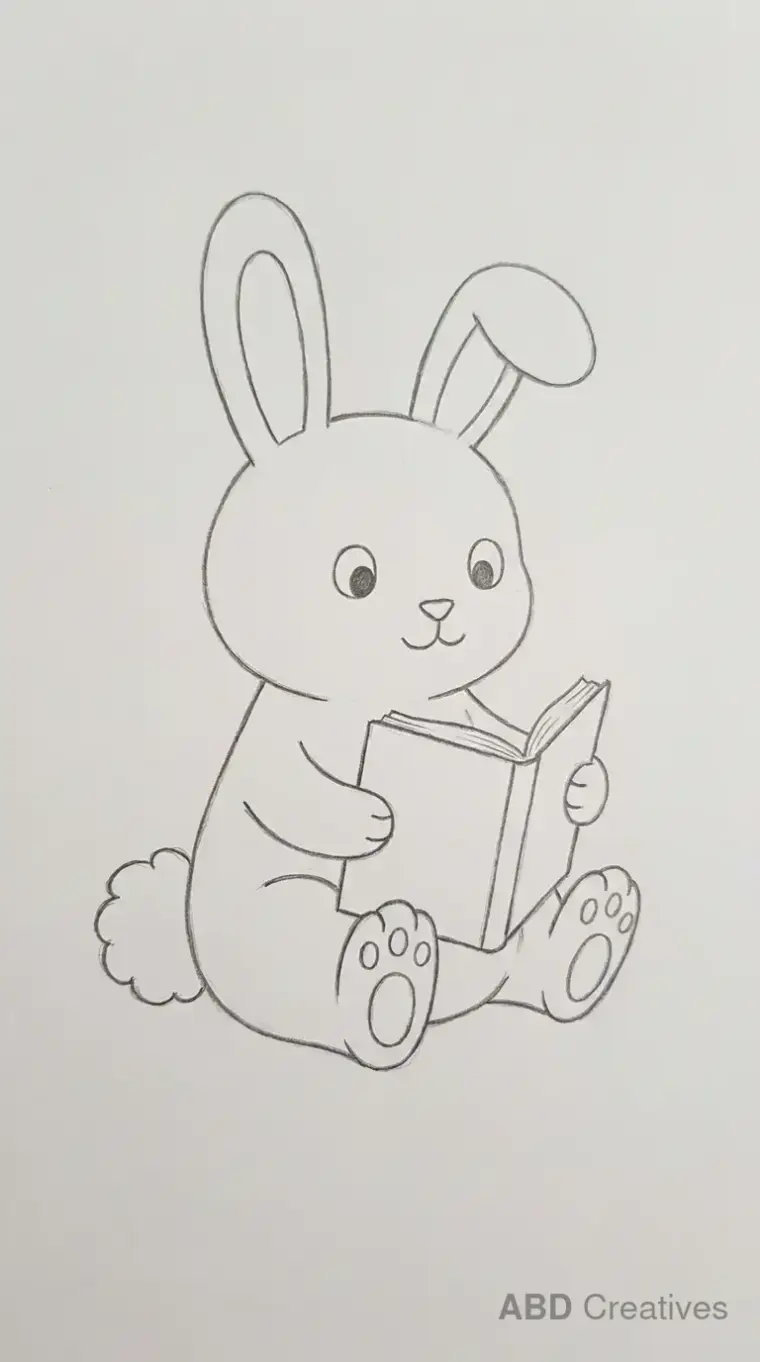 Bunny Reading a Book