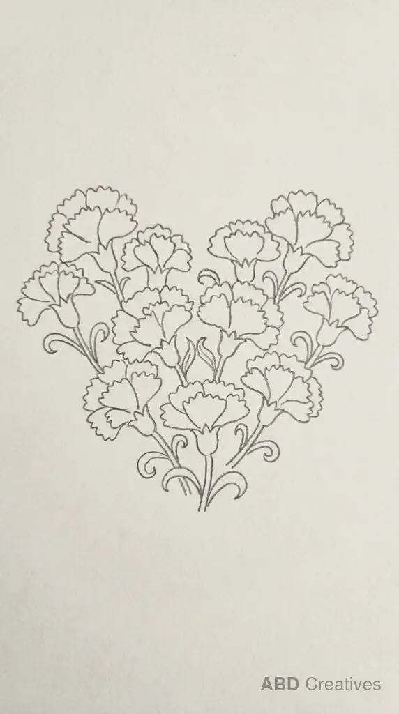 Carnation Heart Shape Arrangement