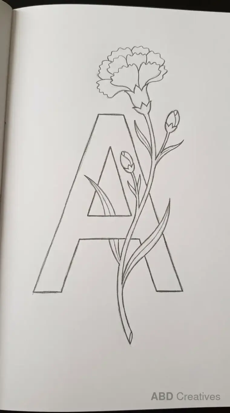 Carnation Letter Initial