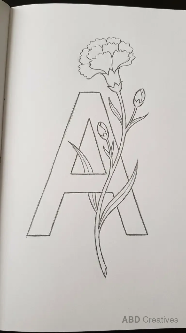 Carnation Letter Initial