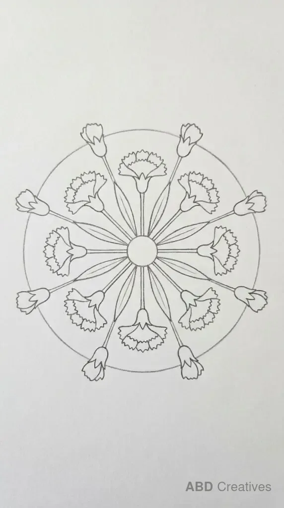 Carnation Mandala