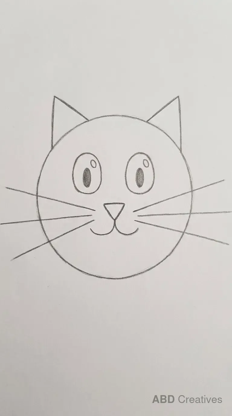 Big Cat Face with Whiskers